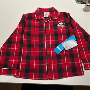 Disney Mickey Mouse Holiday Plaid Flannel Pajamas for Boys size 5/6